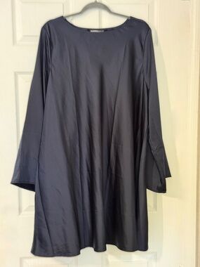 The Occasion by Old Navy Navy Satin Dress 3X
